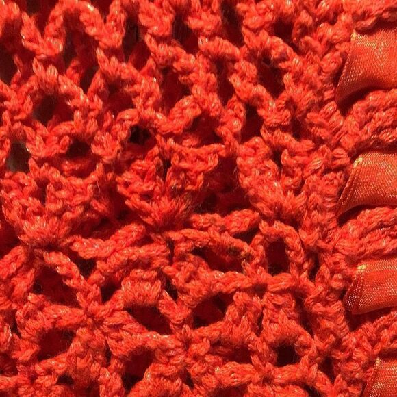 Draft Listing Jacket, crochet style with ribbon accents by David Brooks size med - Picture 6 of 6